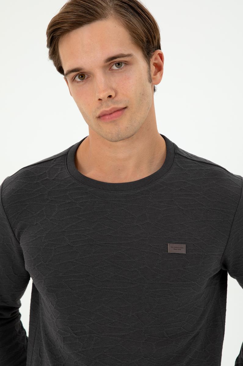 Erkek Regular Fit Bisiklet Yaka Antrasit Sweatshirt