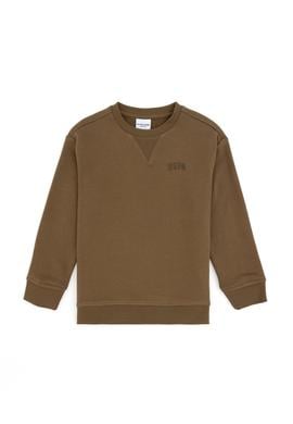Erkek Çocuk Haki Basic Bisiklet Yaka Sweatshirt - 50295151026