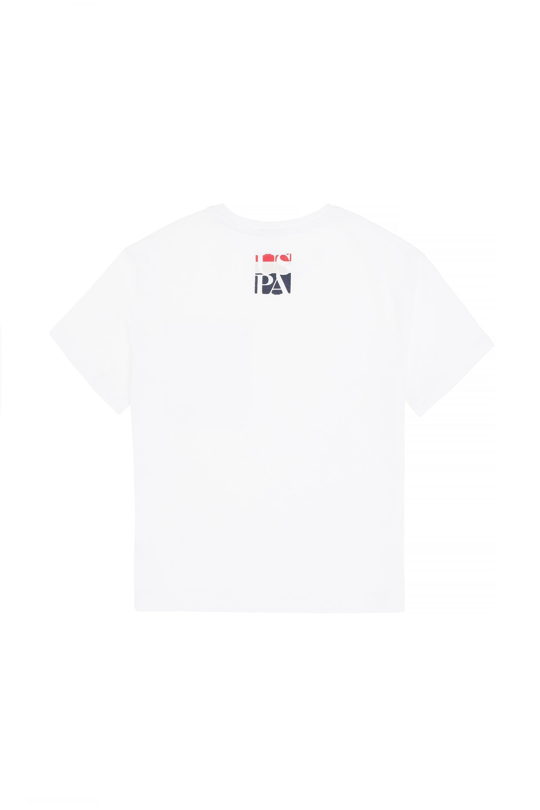 Erkek Çocuk Beyaz Bisiklet Yaka Tişört