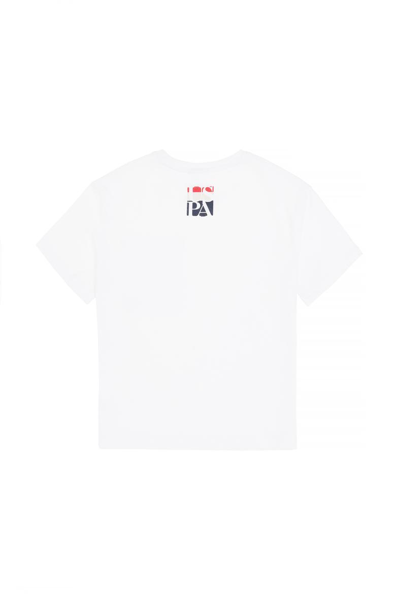 Erkek Çocuk Beyaz Bisiklet Yaka Tişört - 50295428004