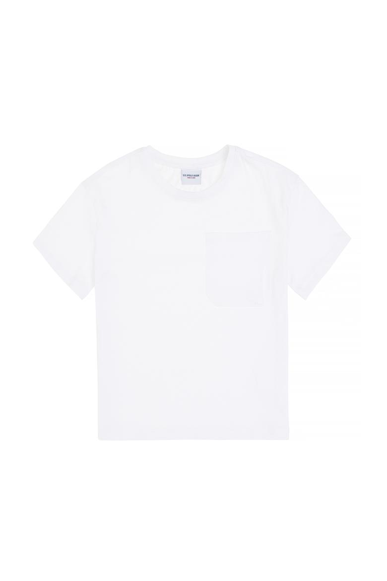 Erkek Çocuk Beyaz Bisiklet Yaka Tişört - 50295428004