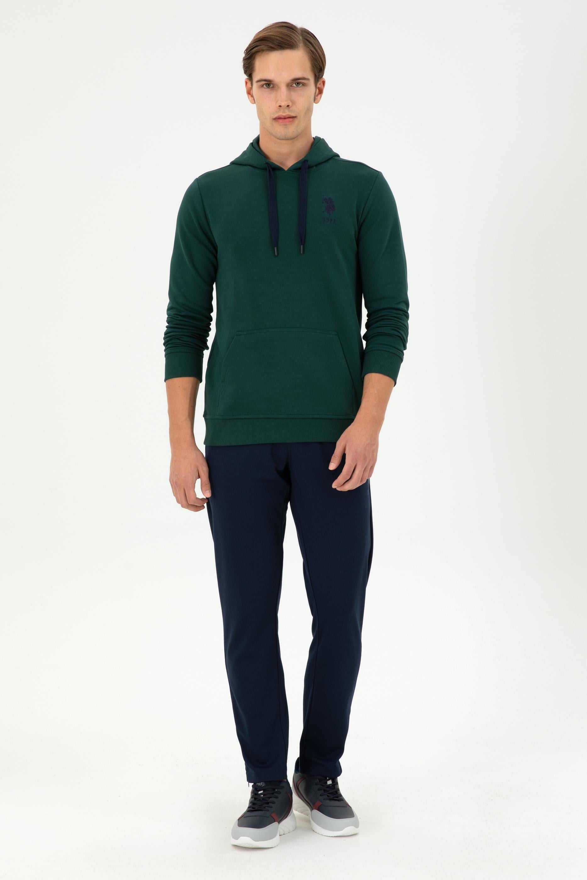 Erkek Koyu Yeşil Basic Sweatshirt