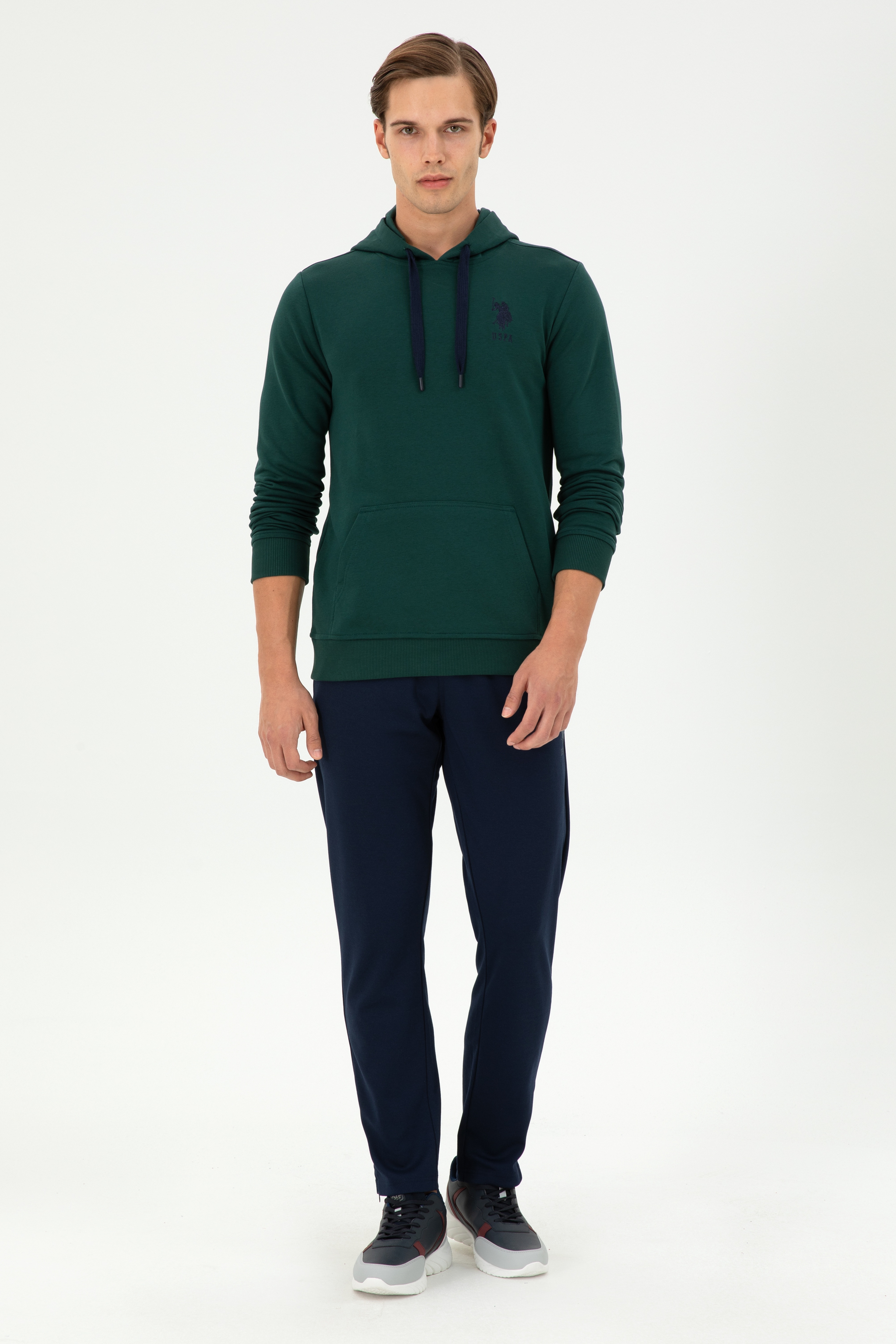 Erkek Koyu Yeşil Basic Sweatshirt - Image 4