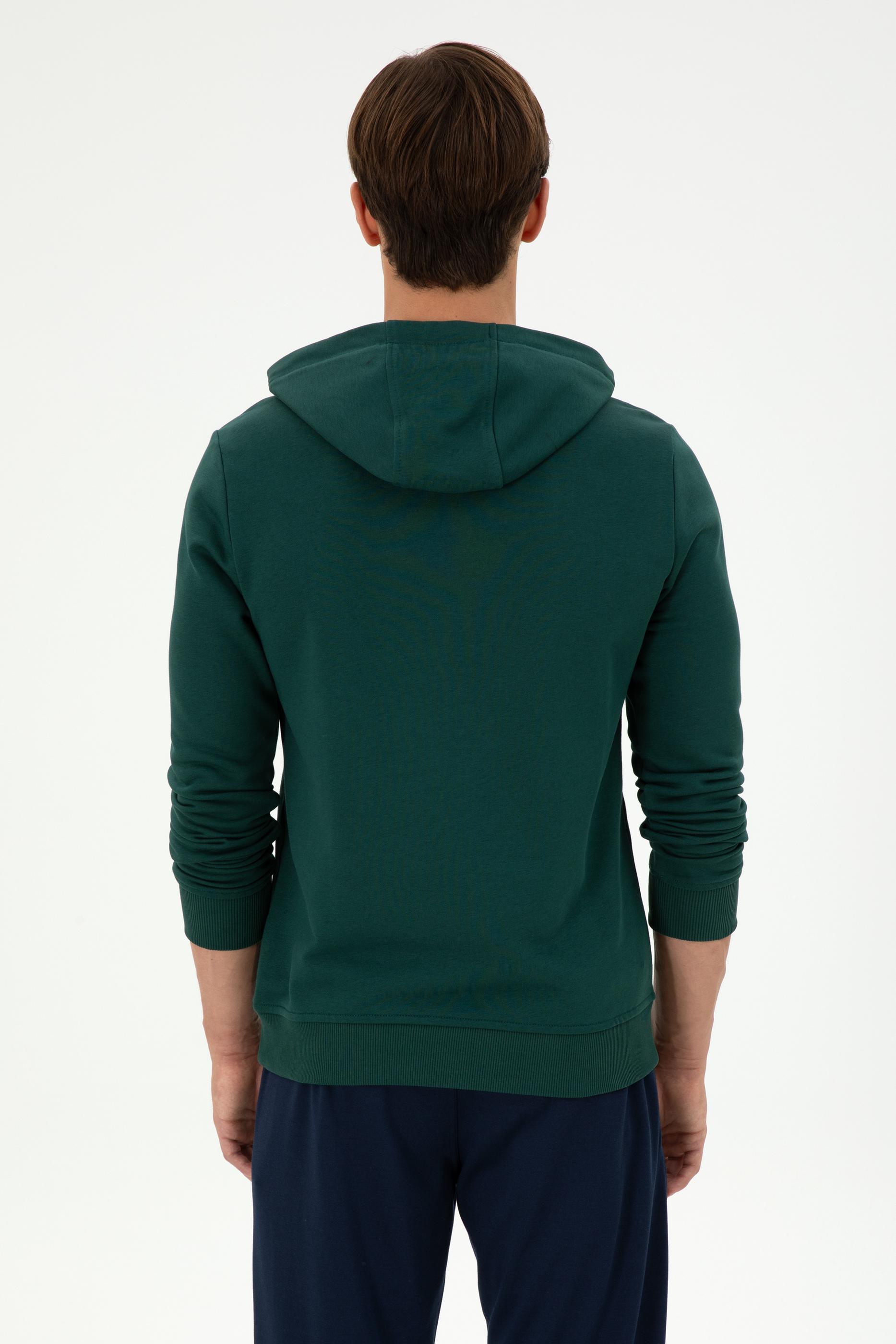 Erkek Koyu Yeşil Basic Sweatshirt