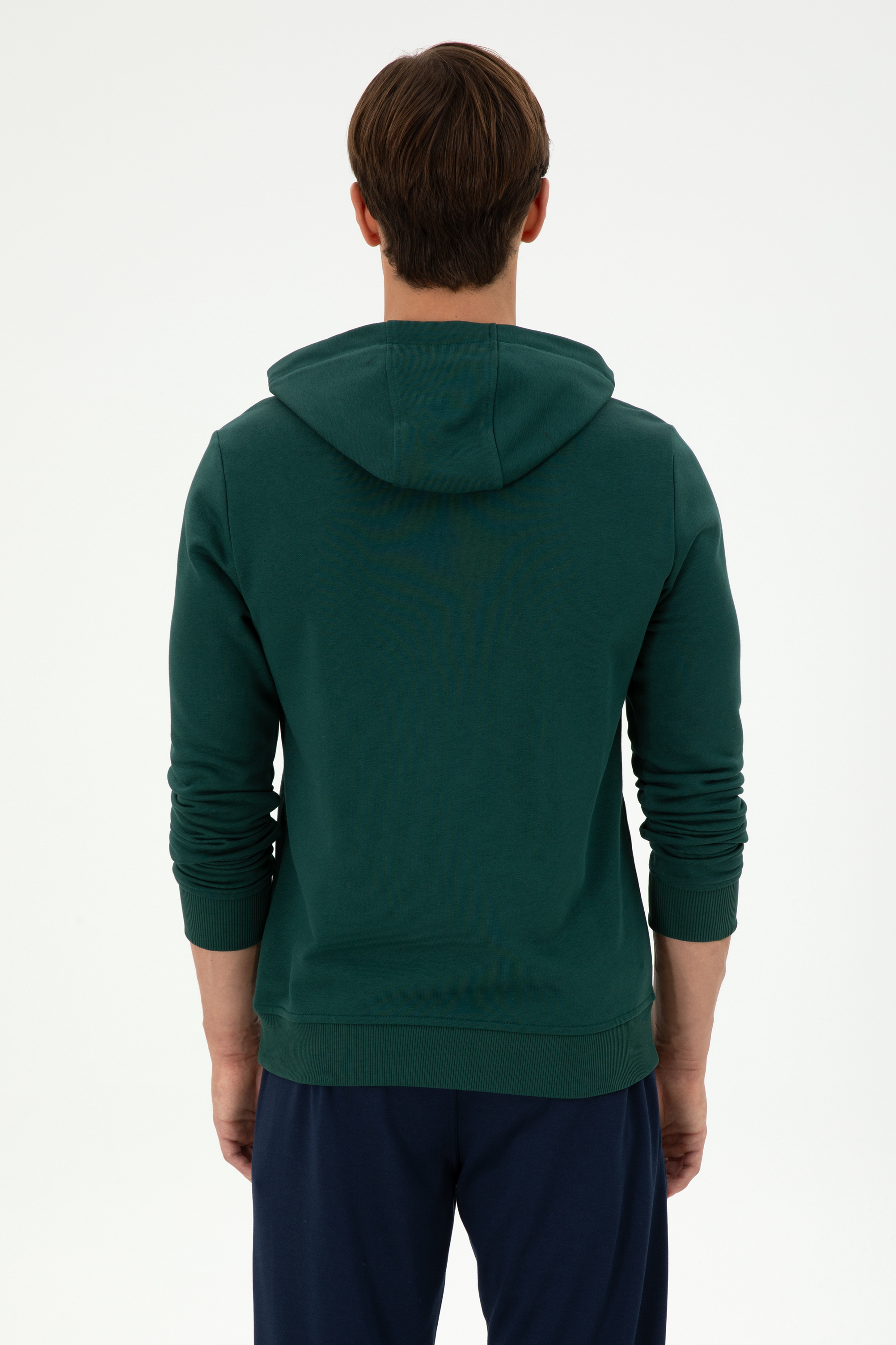 Erkek Koyu Yeşil Basic Sweatshirt