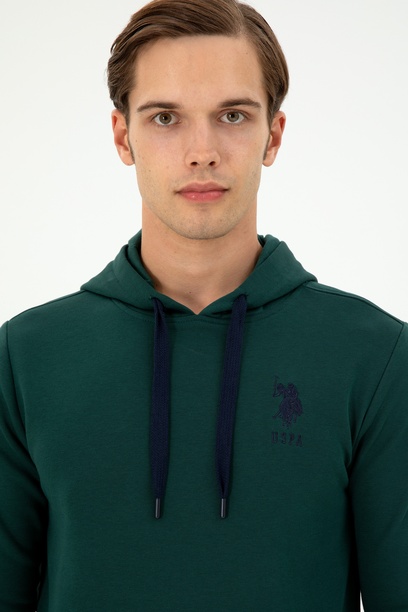 Erkek Koyu Yeşil Basic Sweatshirt