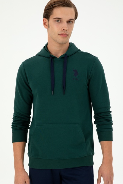 Erkek Koyu Yeşil Basic Sweatshirt