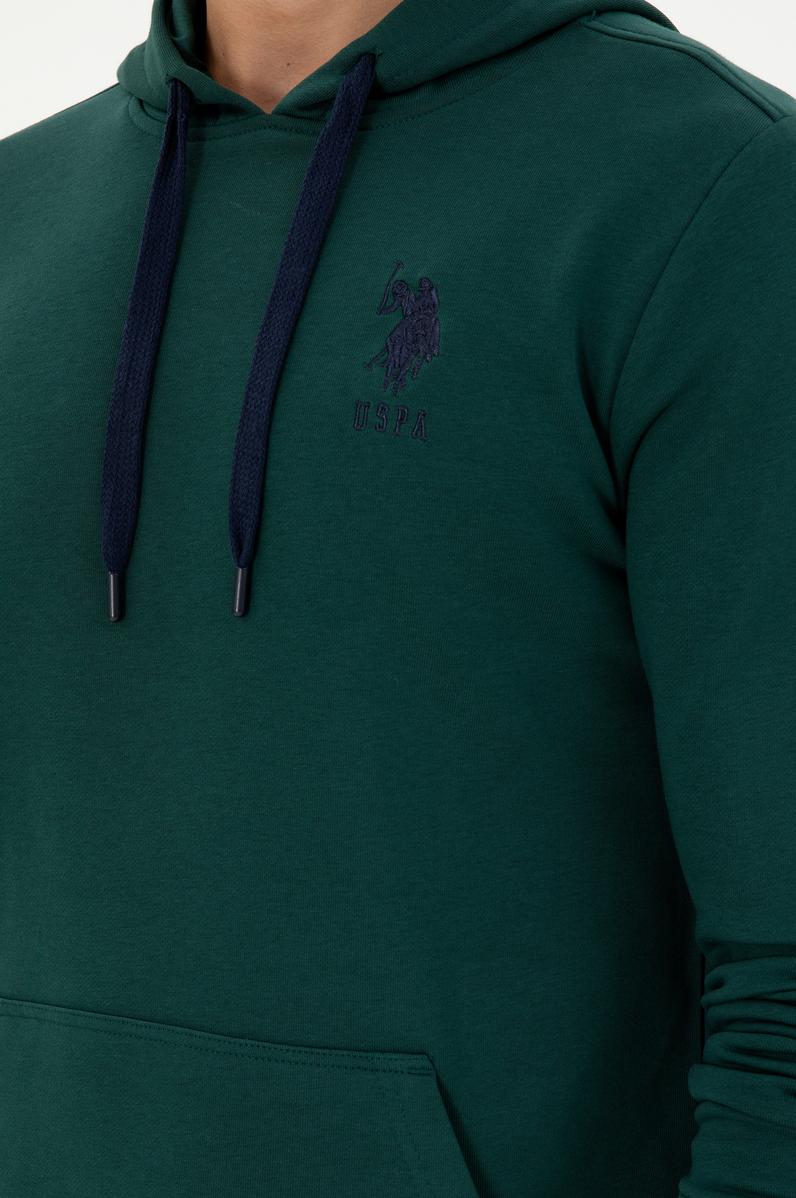 Erkek Koyu Yeşil Basic Sweatshirt