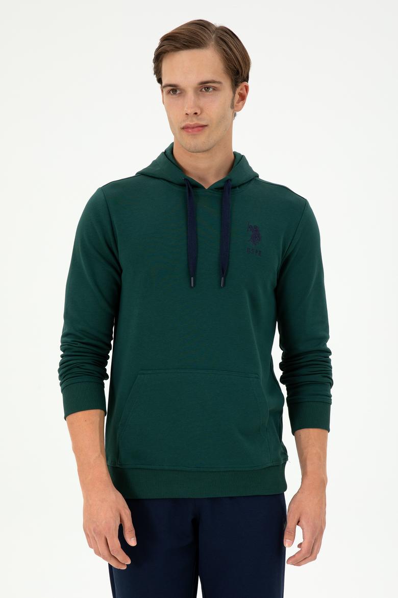 Erkek Koyu Yeşil Basic Sweatshirt