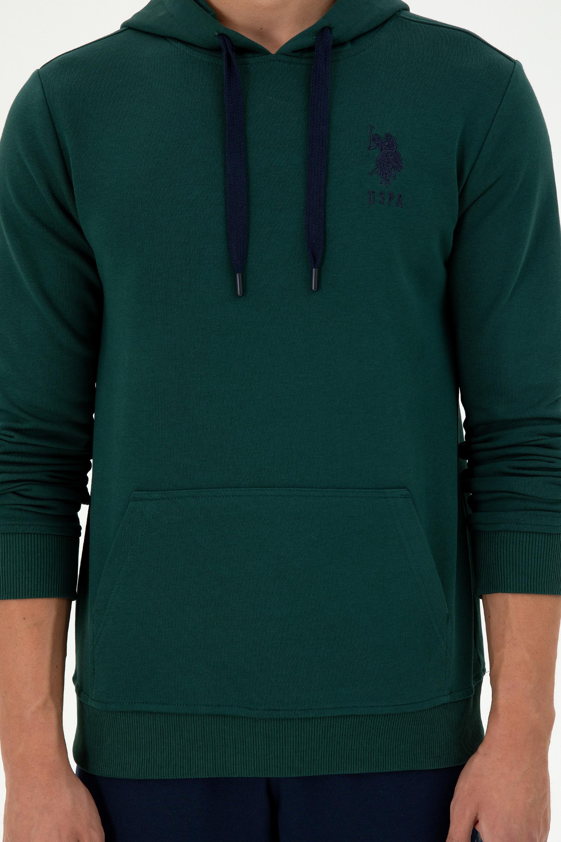 Erkek Koyu Yeşil Basic Sweatshirt