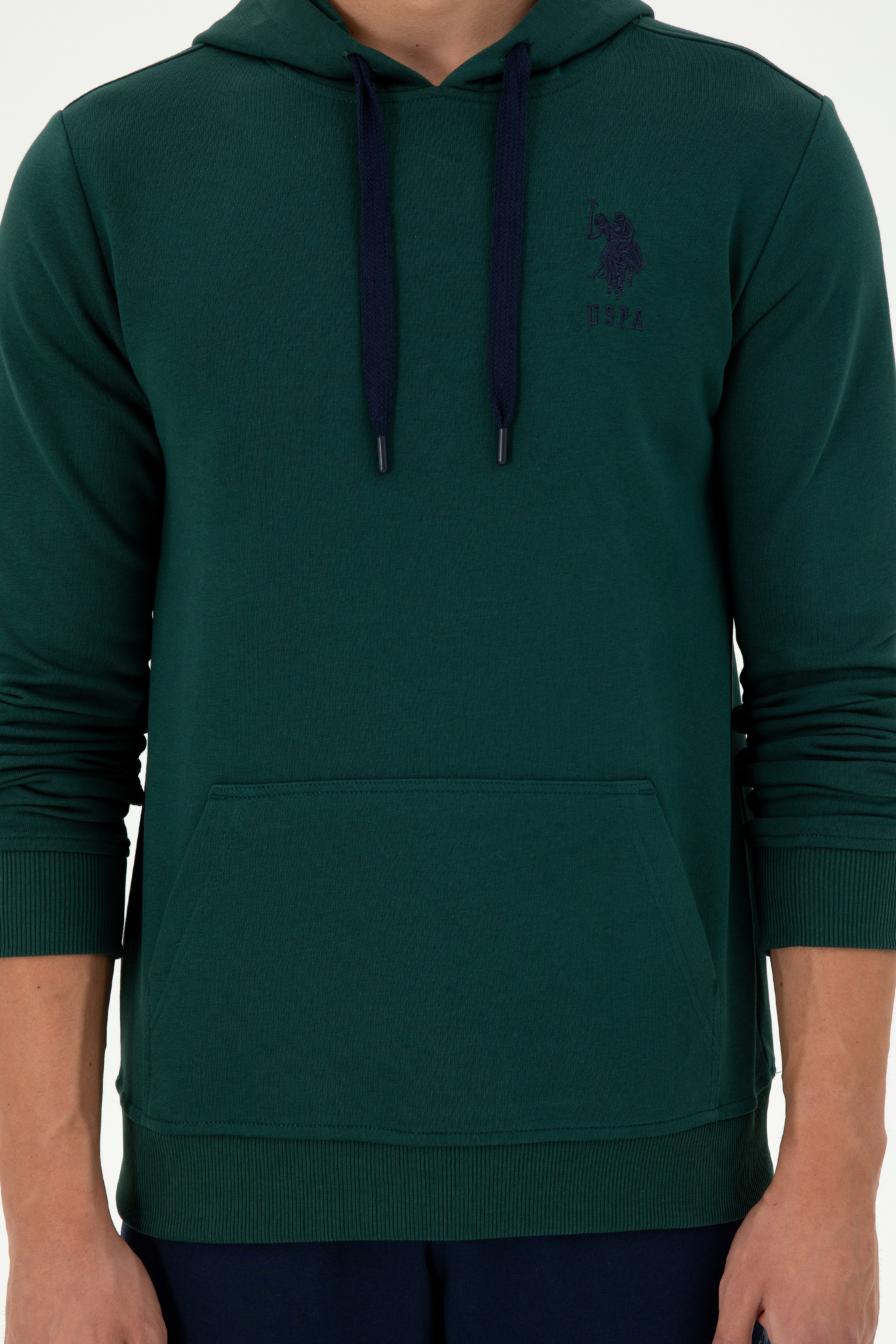 Erkek Koyu Yeşil Basic Sweatshirt - Image 6