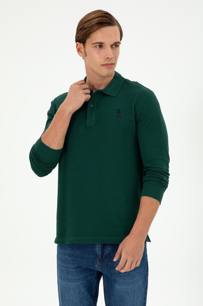Erkek Koyu Yeşil Basic Sweatshirt