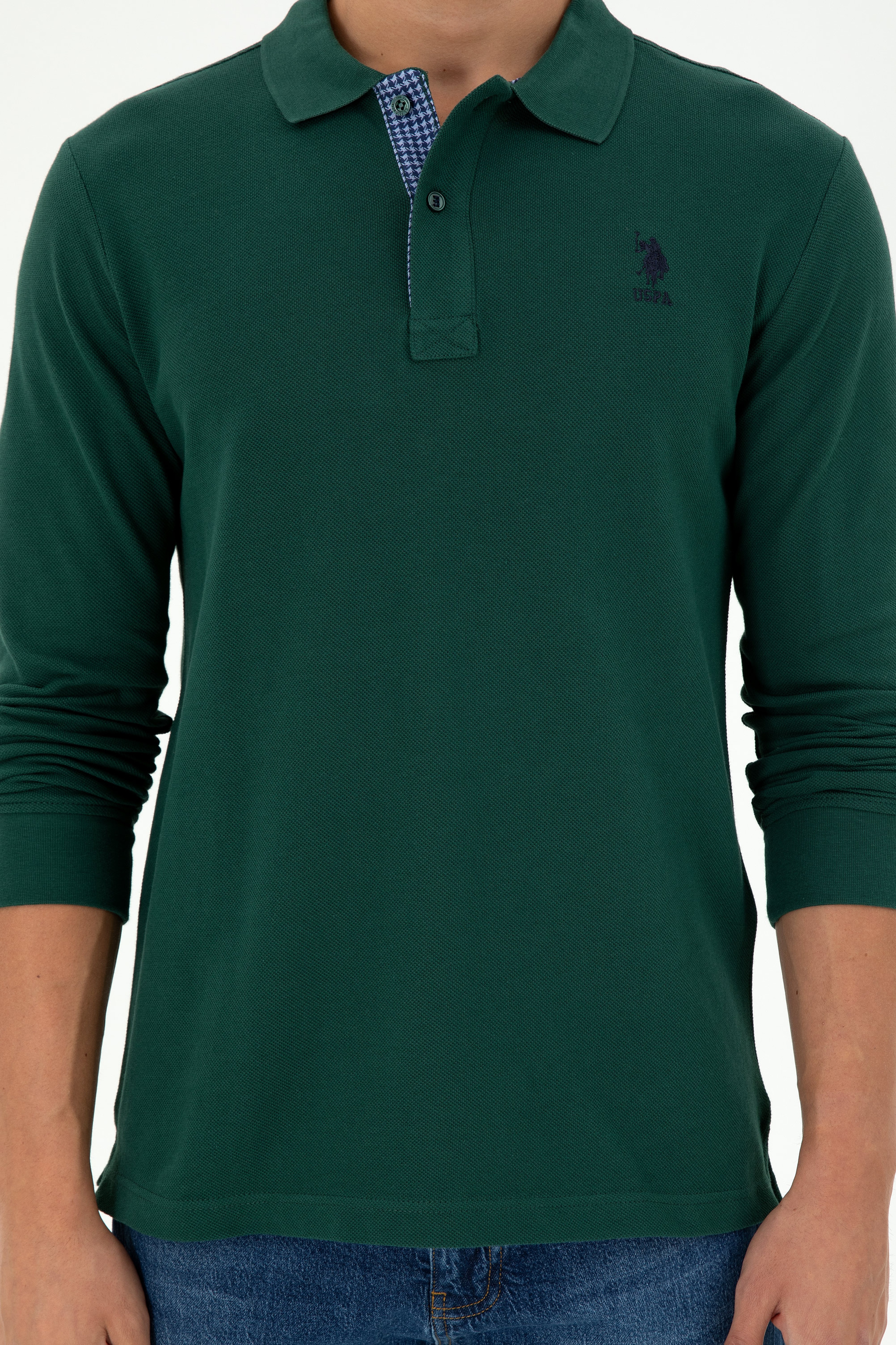 Erkek Koyu Yeşil Basic Sweatshirt - Image 6