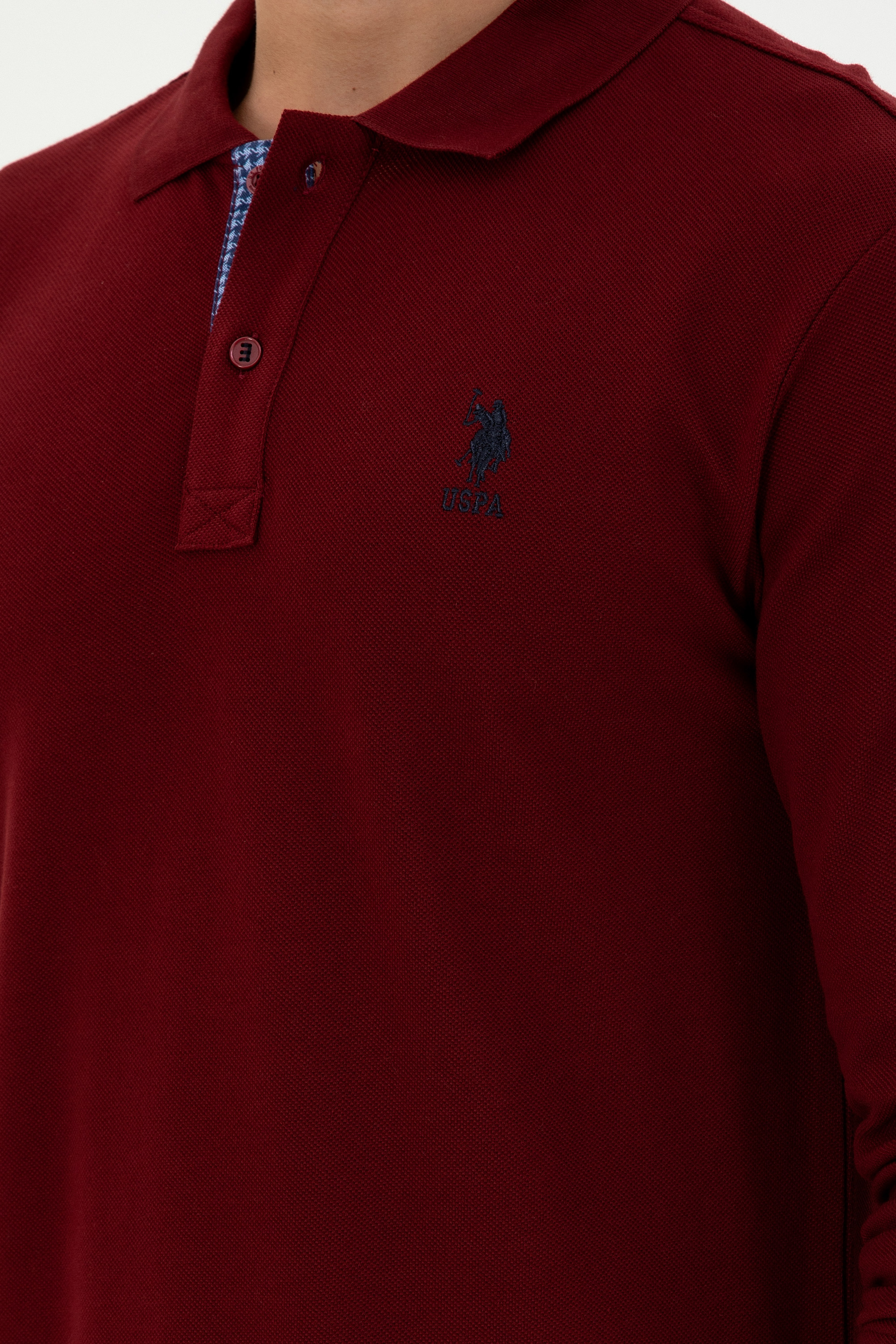 Erkek Bordo Basic Sweatshirt - Image 7