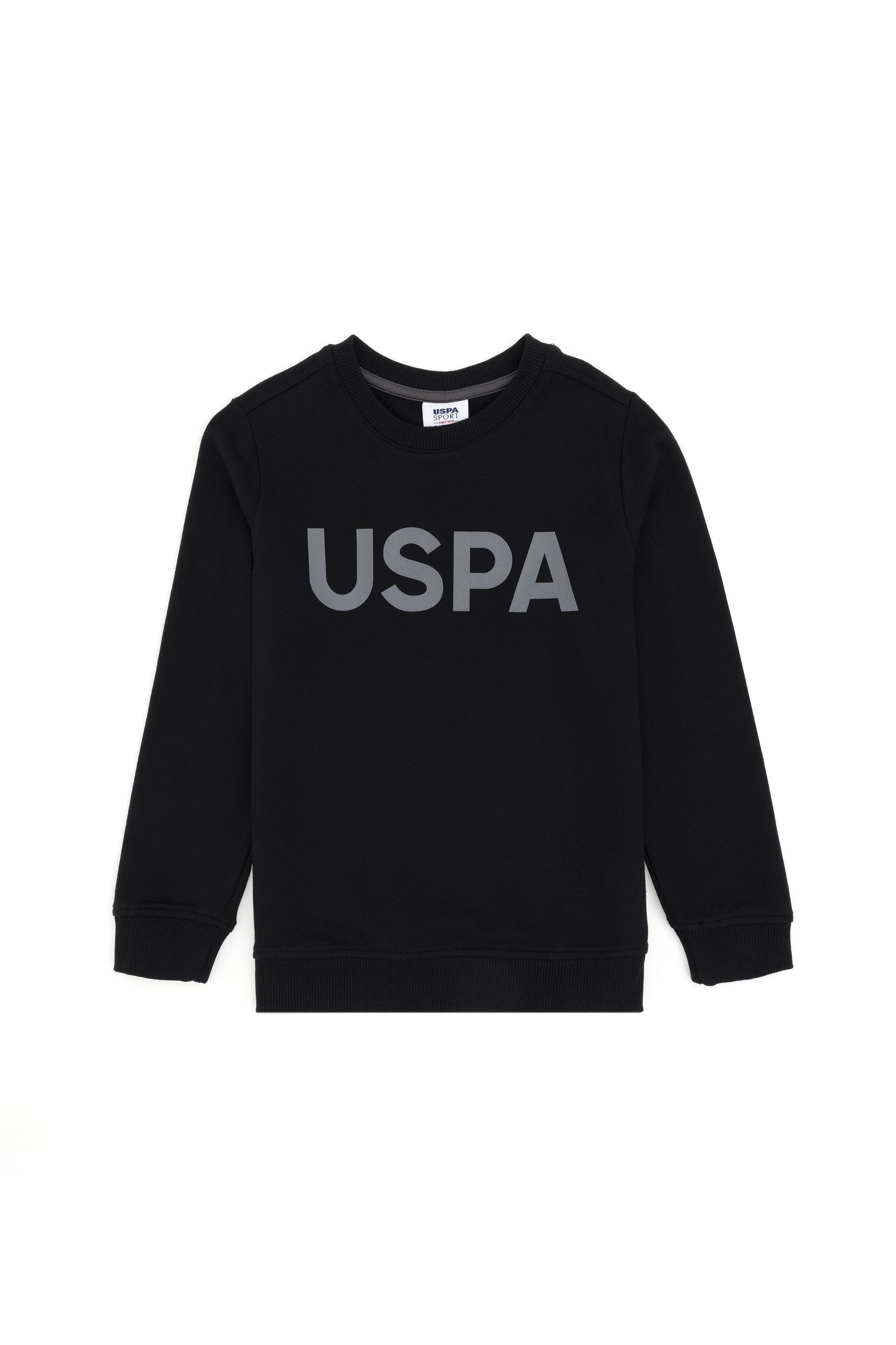Erkek Çocuk Siyah Basic Bisiklet Yaka Sweatshirt