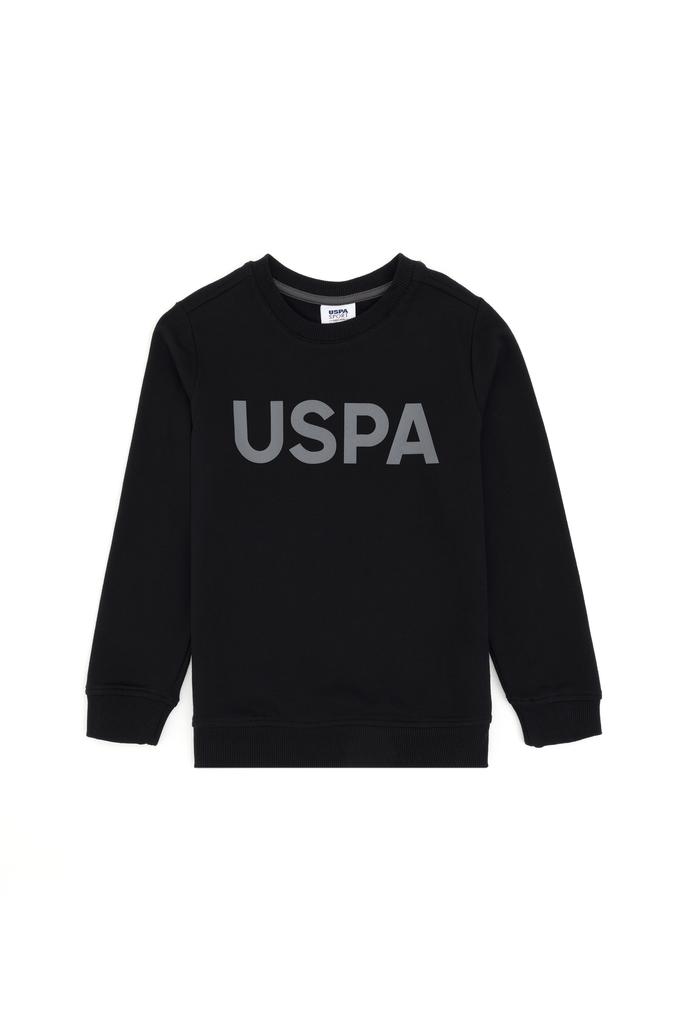 Erkek Çocuk Siyah Basic Bisiklet Yaka Sweatshirt