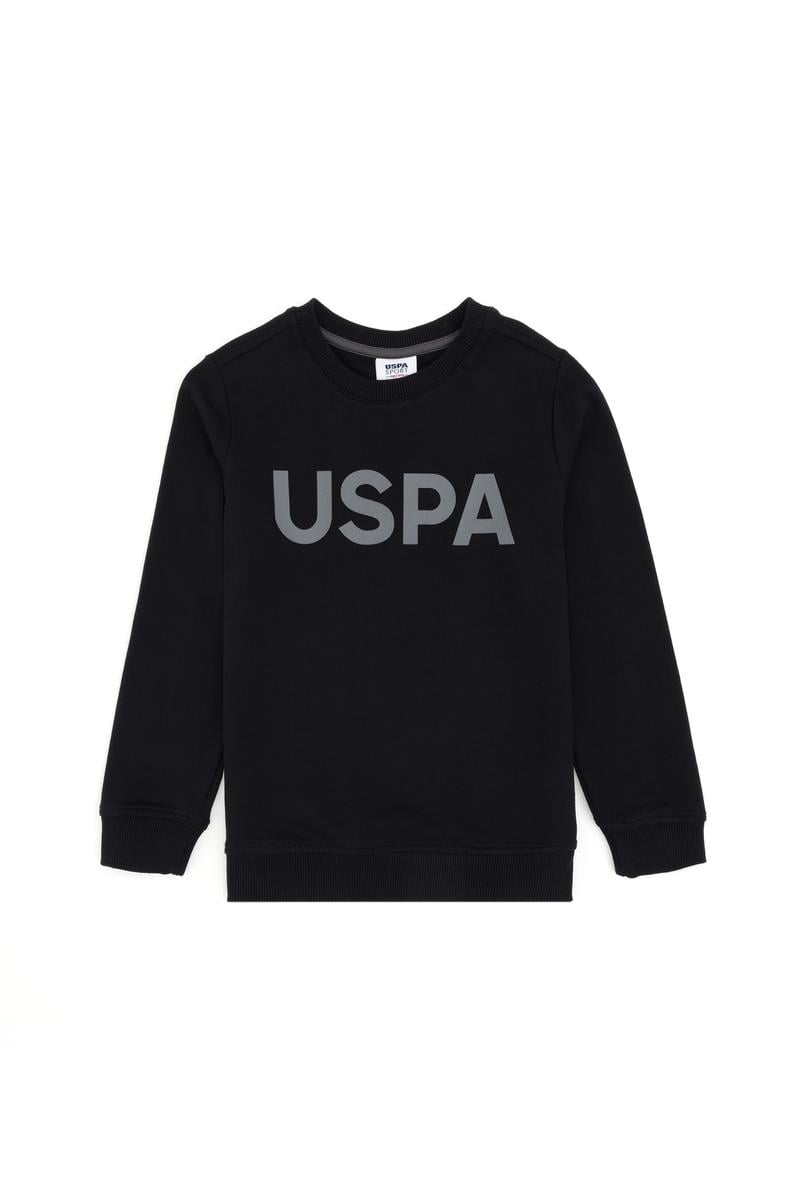 Erkek Çocuk Siyah Basic Bisiklet Yaka Sweatshirt