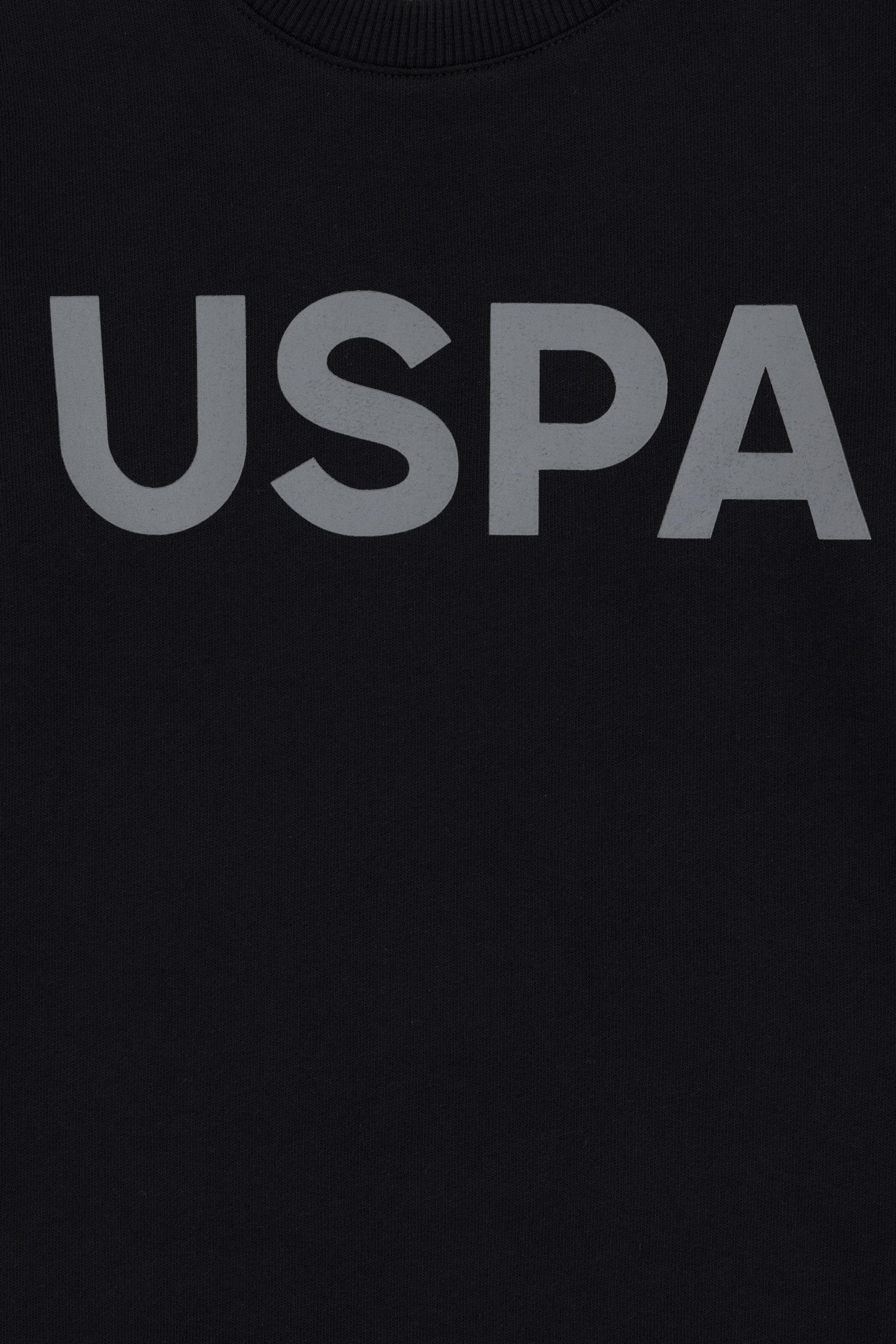 Erkek Çocuk Siyah Basic Bisiklet Yaka Sweatshirt