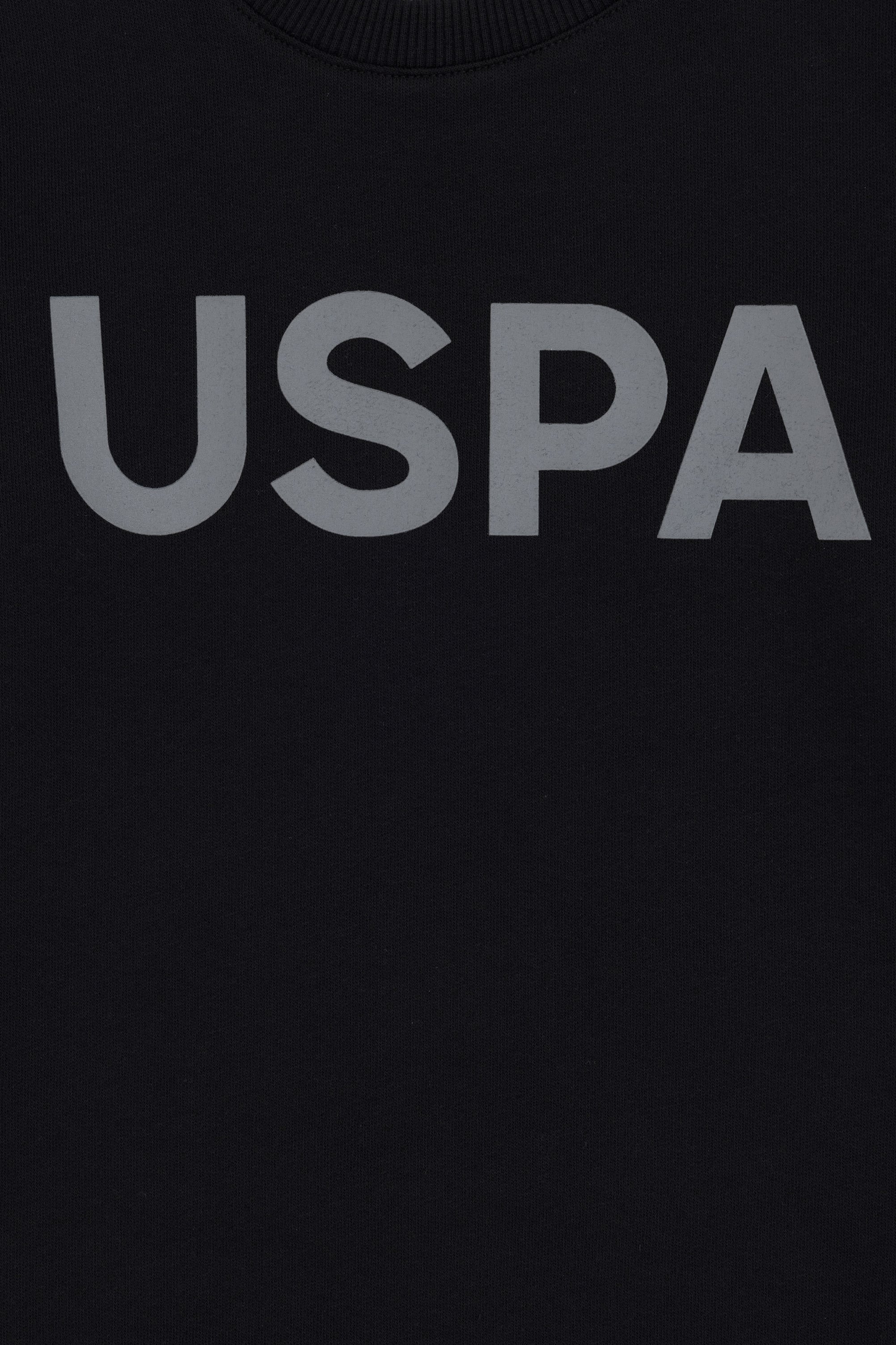 Erkek Çocuk Siyah Basic Bisiklet Yaka Sweatshirt - Image 3