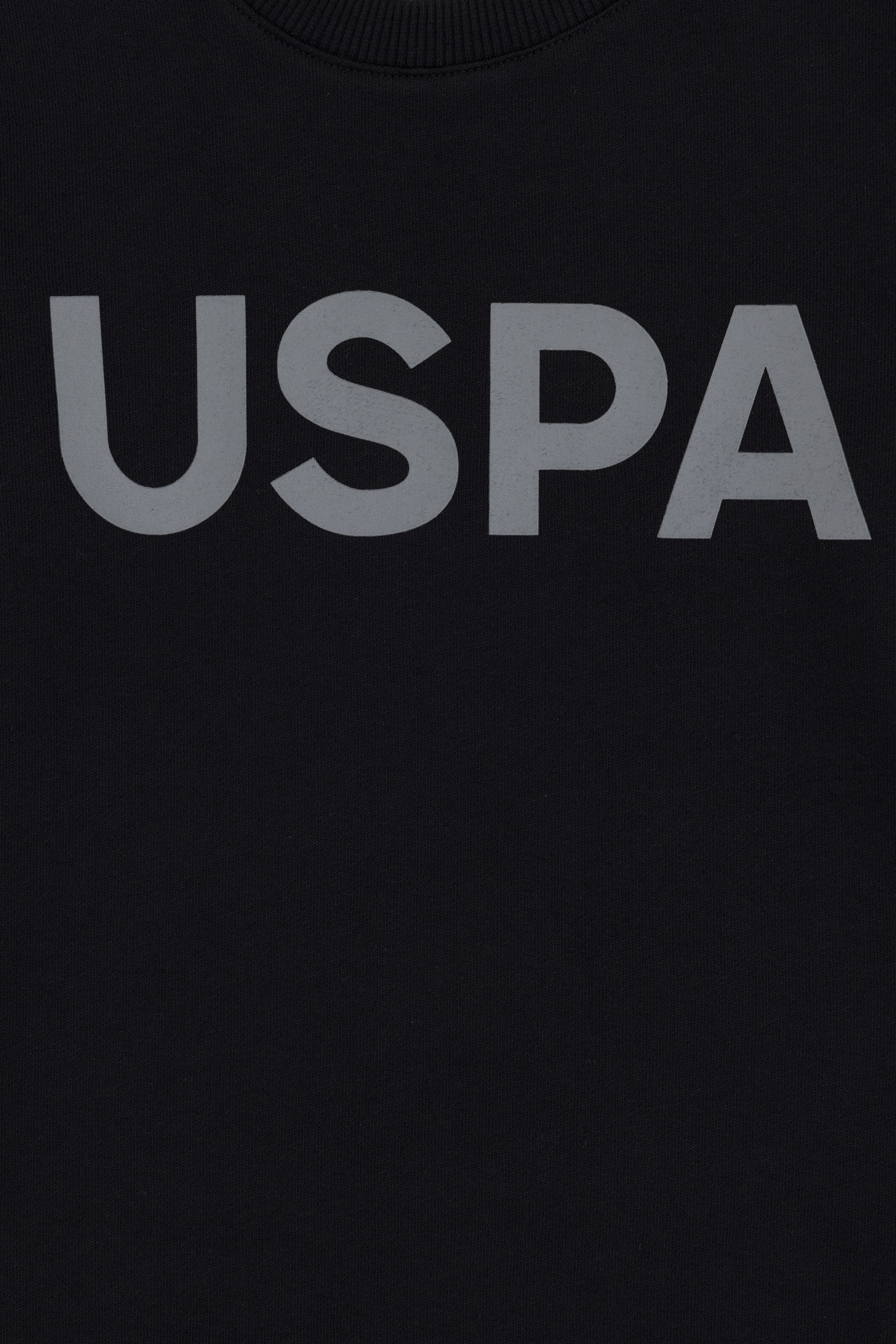 Erkek Çocuk Siyah Basic Bisiklet Yaka Sweatshirt