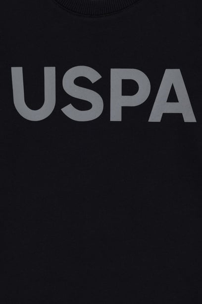 Erkek Çocuk Siyah Basic Bisiklet Yaka Sweatshirt