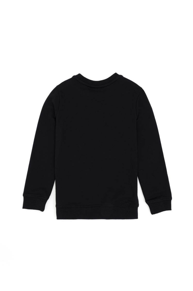 Erkek Çocuk Siyah Basic Bisiklet Yaka Sweatshirt