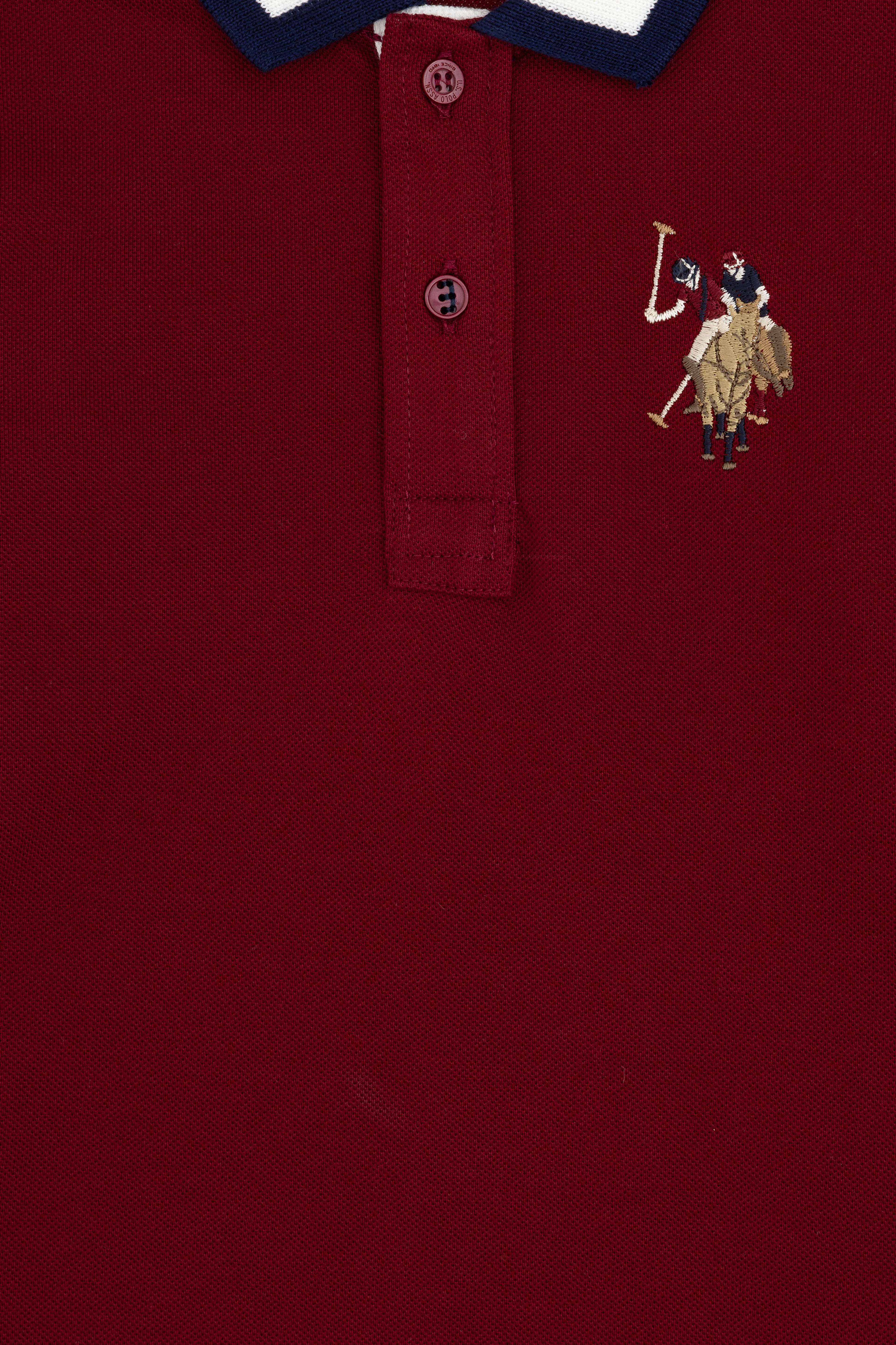 Erkek Çocuk Bordo Basic Polo Yaka Sweatshirt - Image 3