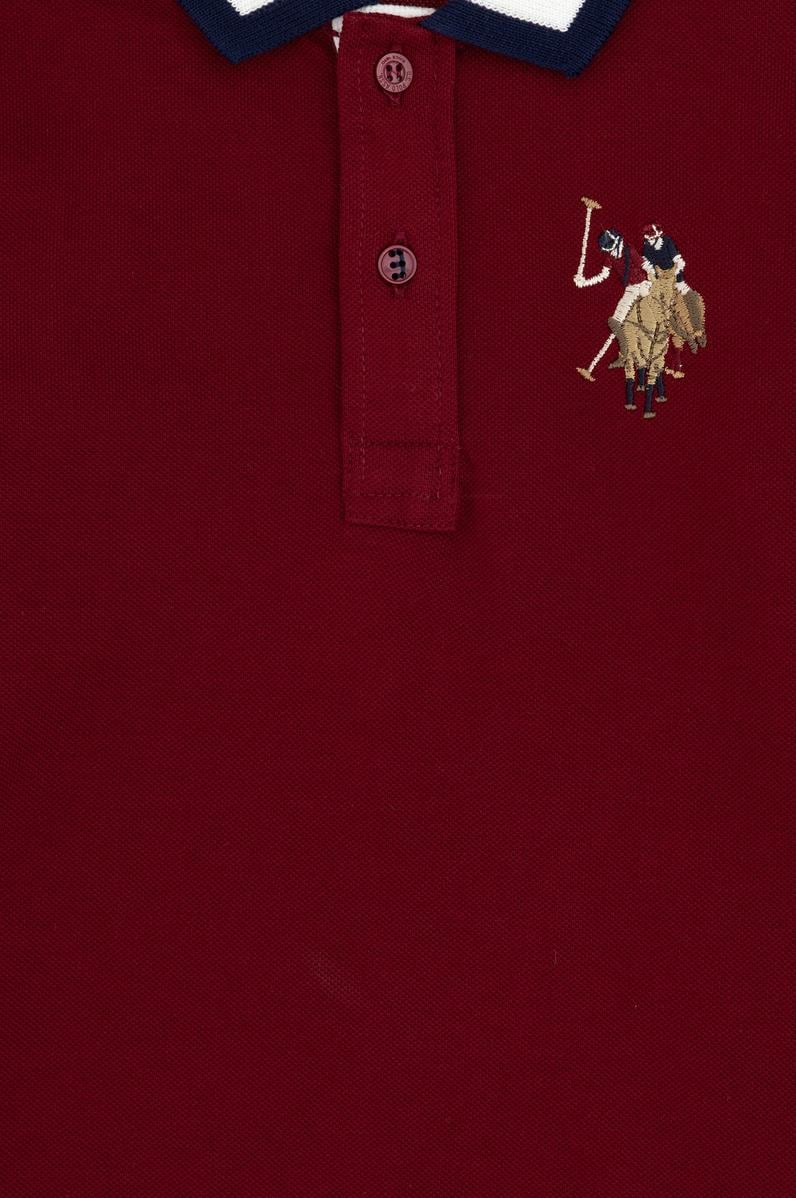 Erkek Çocuk Bordo Basic Polo Yaka Sweatshirt