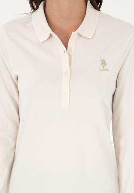 Kadın Krem Basic Polo Yaka Sweatshirt - 50289541230