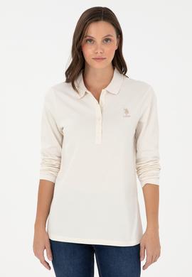 Kadın Krem Basic Polo Yaka Sweatshirt - 50289541230