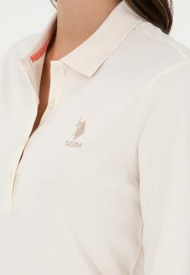 Kadın Krem Basic Polo Yaka Sweatshirt - 50289541230