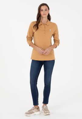 Kadın Camel Basic Polo Yaka Sweatshirt - 50289541280