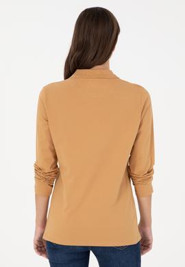 Kadın Camel Basic Polo Yaka Sweatshirt - 50289541280