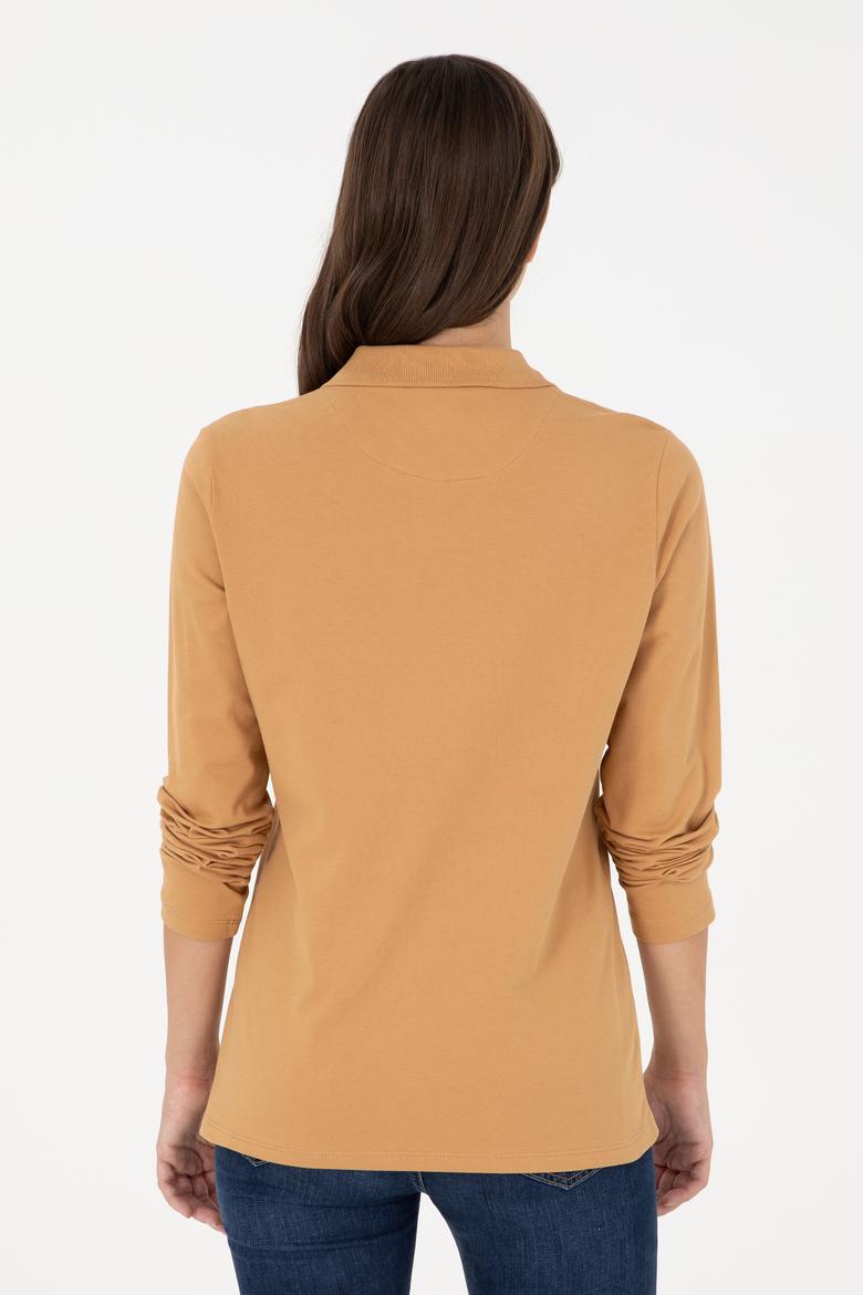 Kadın Camel Basic Polo Yaka Sweatshirt - 50289541280