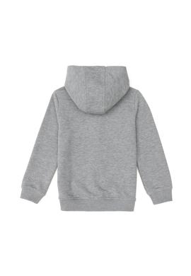 Erkek Çocuk Gri Melanj Basic Fermuarlı Sweathsirt - 50293536080