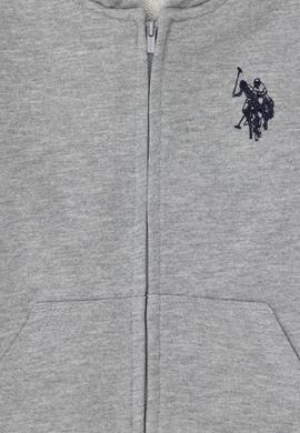 Erkek Çocuk Gri Melanj Basic Fermuarlı Sweathsirt - 50293536080