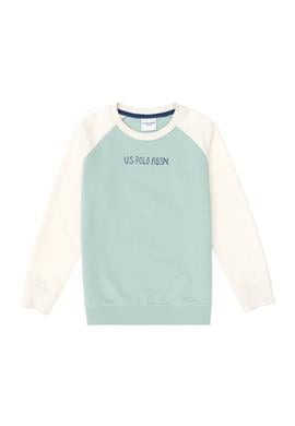Erkek Çocuk Su Yeşili Bisiklet Yaka Sweatshirt - 50293605016