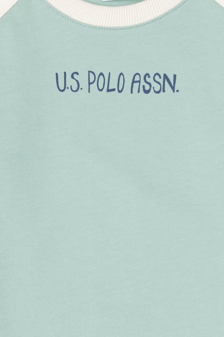 Erkek Çocuk Su Yeşili Bisiklet Yaka Sweatshirt - 50293605016