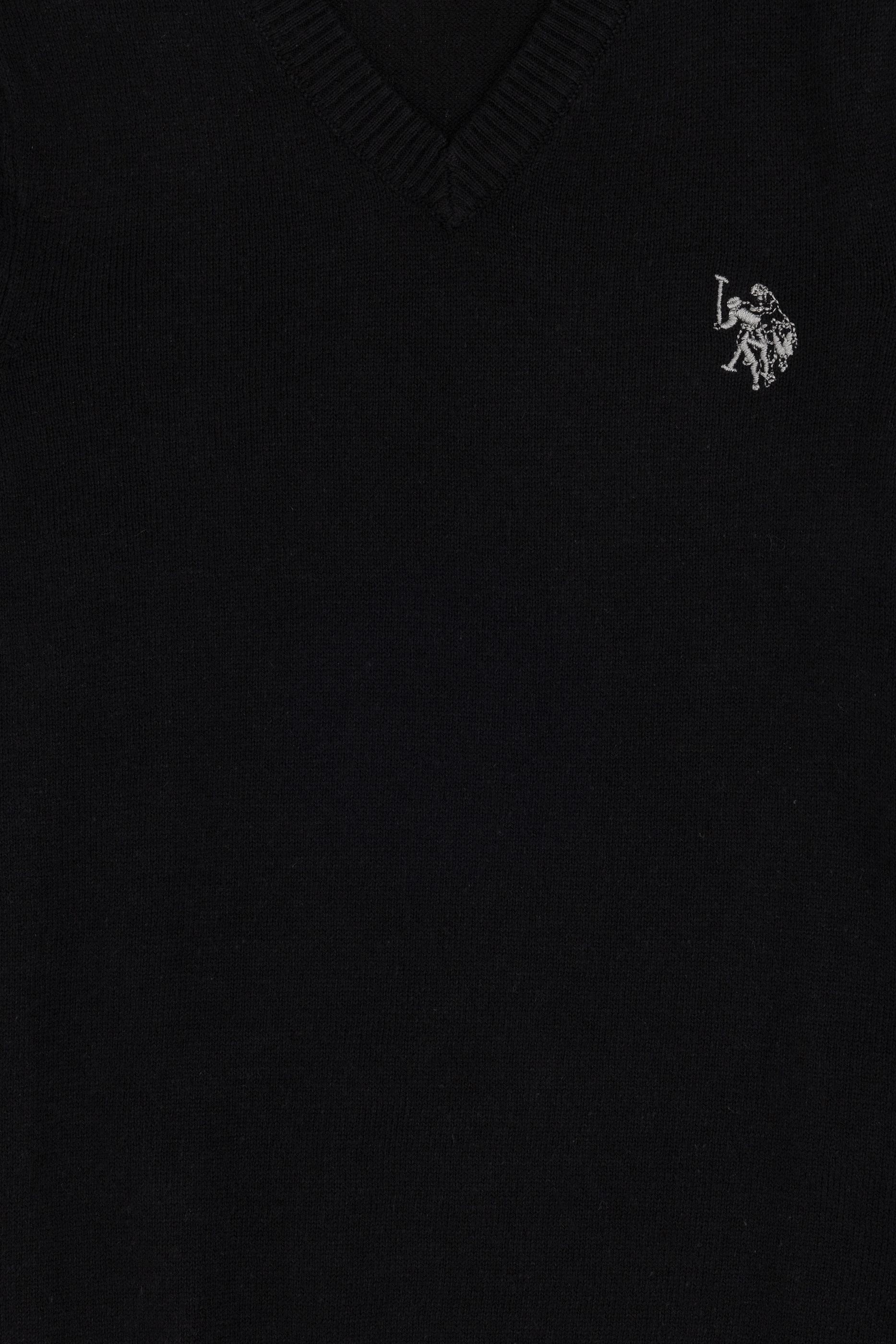 Erkek Çocuk Siyah Basic V Yaka Kazak