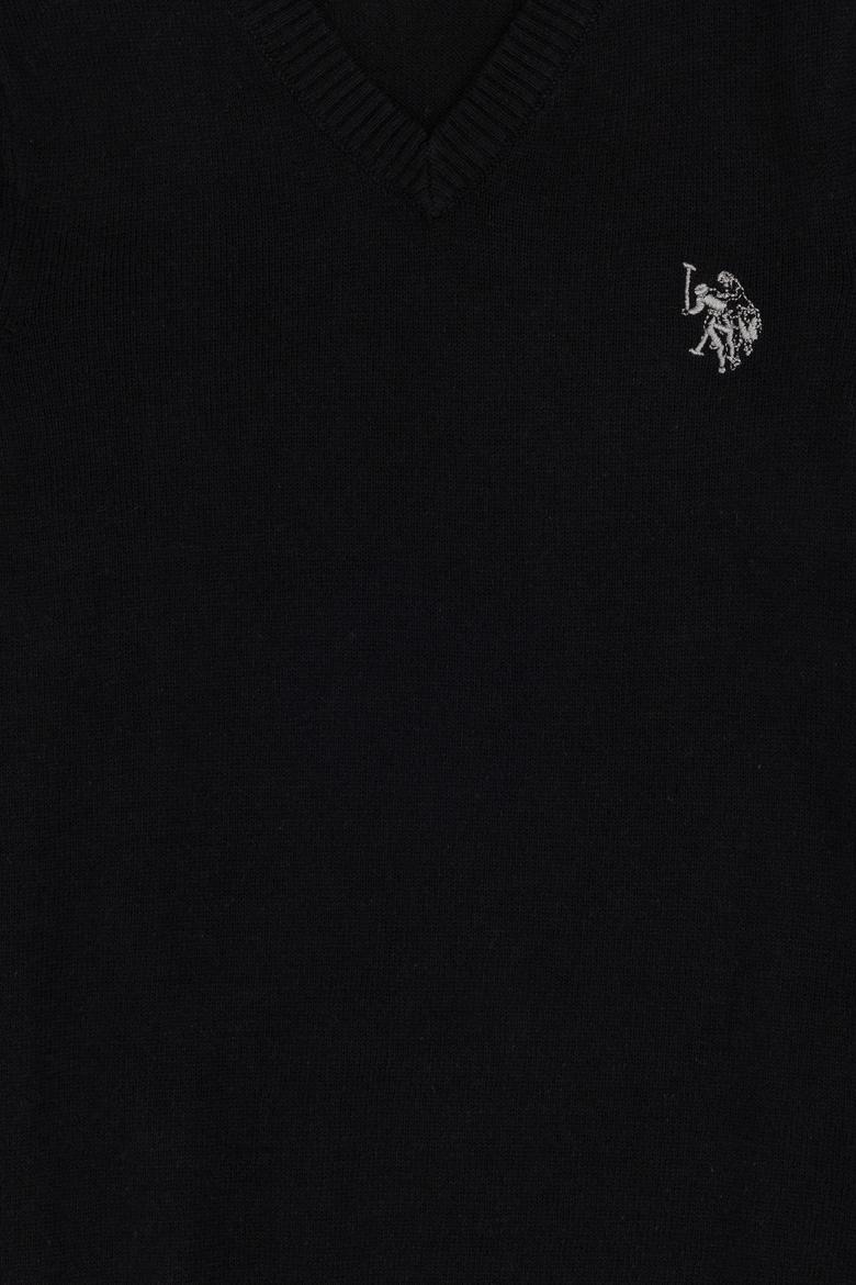 Erkek Çocuk Siyah Basic V Yaka Kazak - 50294200017