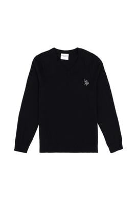 Erkek Çocuk Siyah Basic V Yaka Kazak - 50294200017