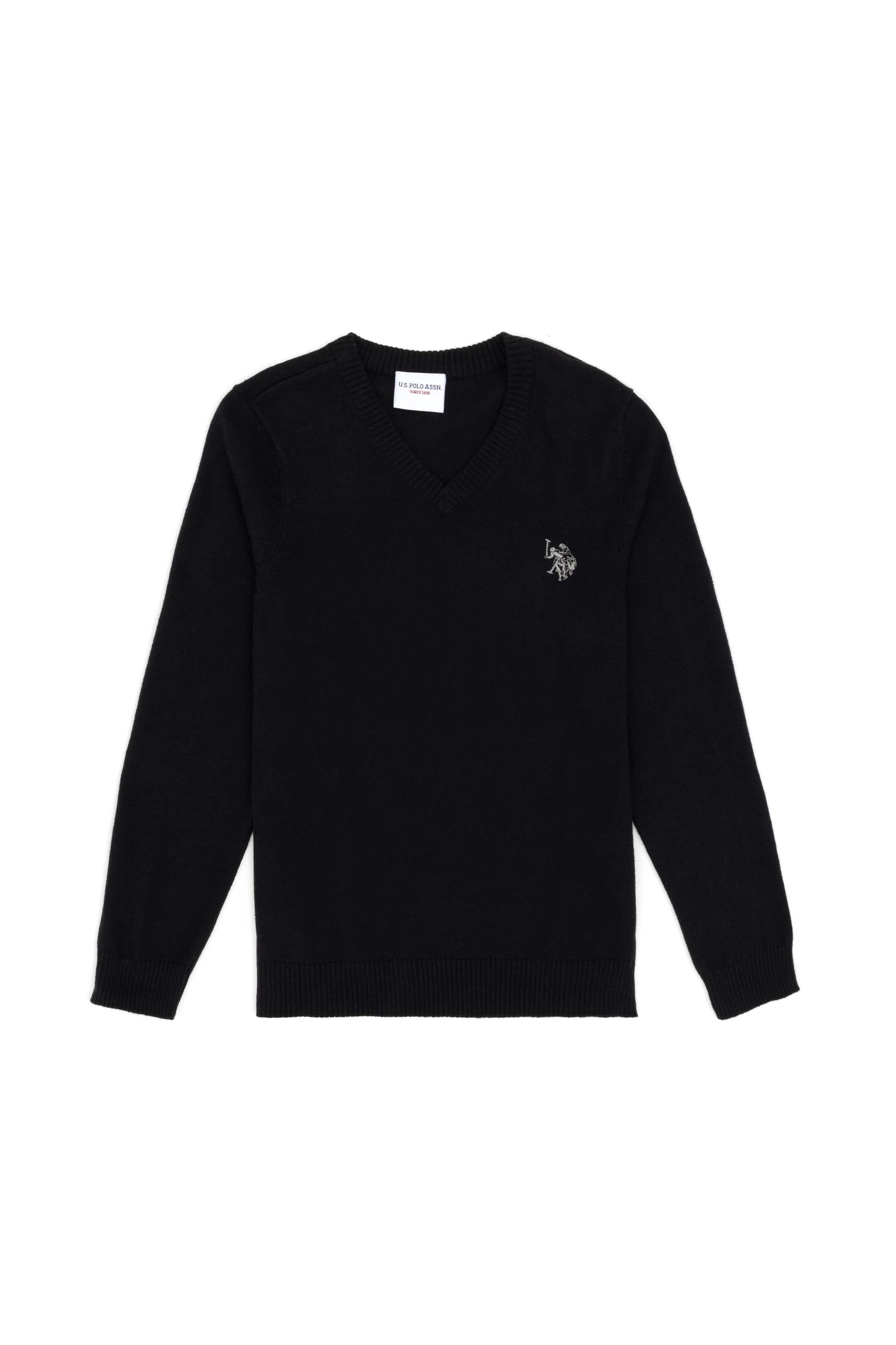 Erkek Çocuk Siyah Basic V Yaka Kazak