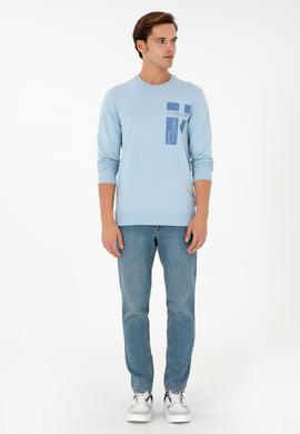 Erkek Açık Mavi Sweatshirt - 50293448041