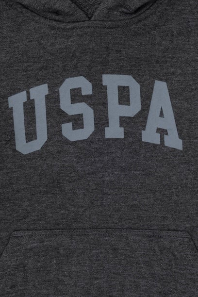 Erkek Çocuk Siyah Basic Kapüşonlu Sweatshirt