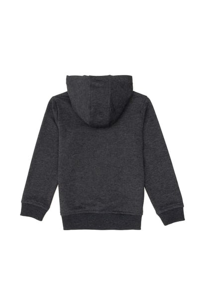 Erkek Çocuk Siyah Basic Kapüşonlu Sweatshirt