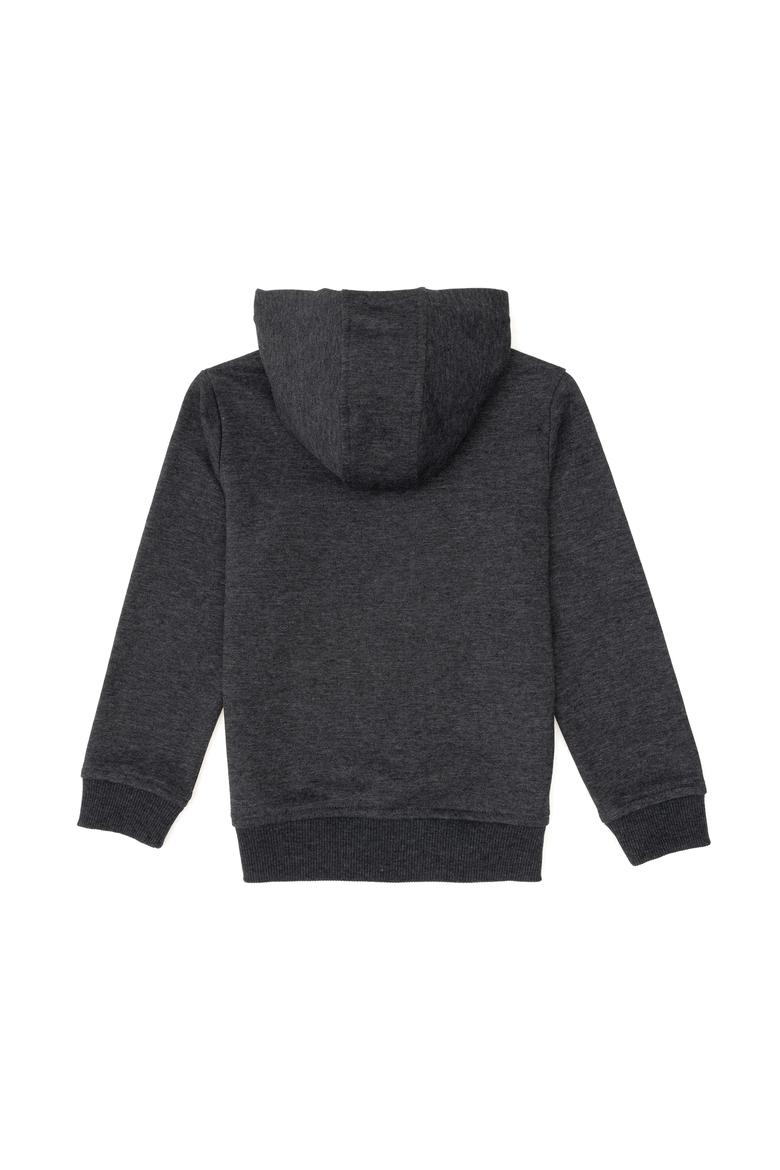 Erkek Çocuk Siyah Basic Kapüşonlu Sweatshirt - 50293614102