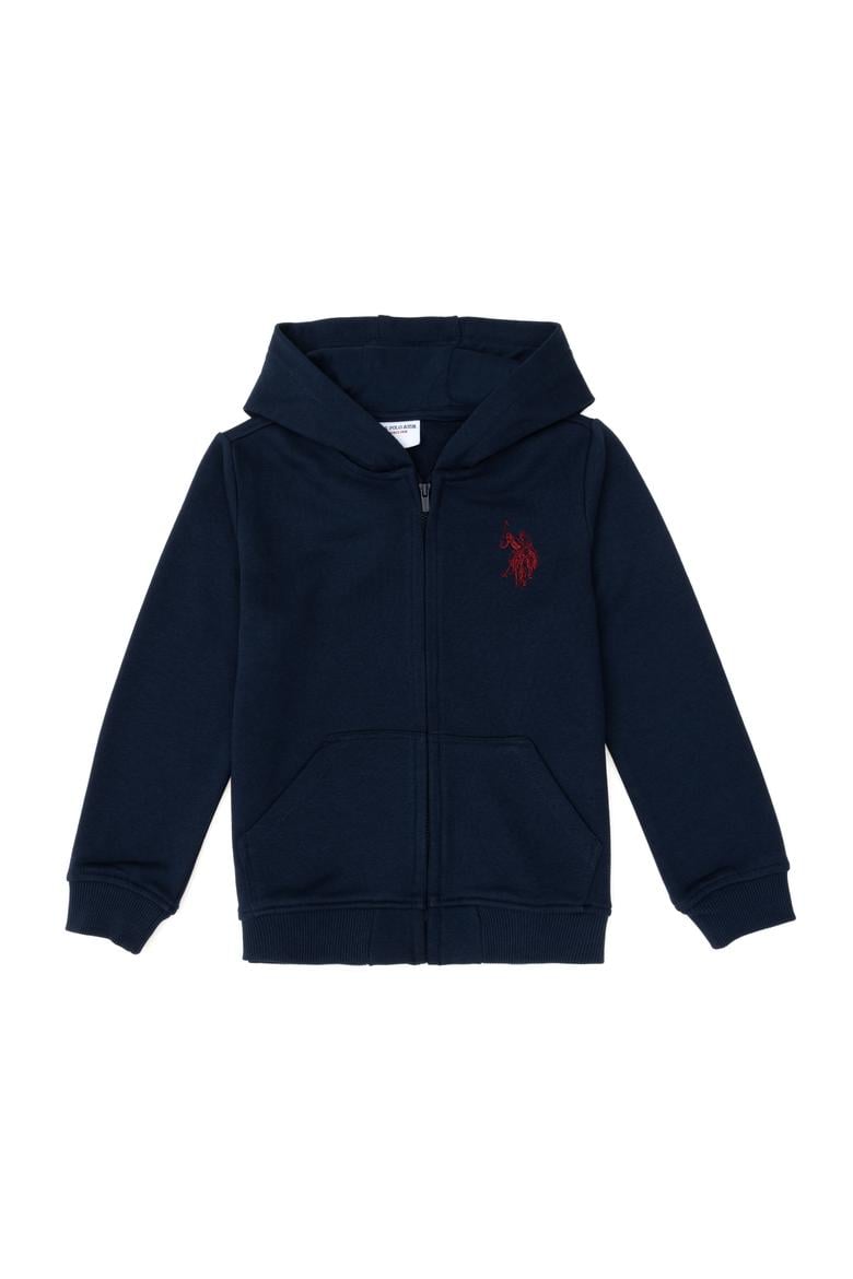 Erkek Çocuk Lacivert Basic Fermuarlı Sweatshirt