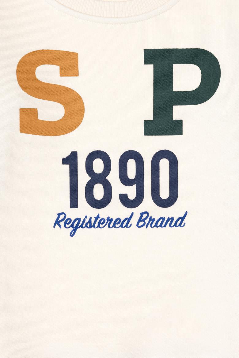 Erkek Çocuk Krem Bisiklet Yaka Tişört - 50293497005