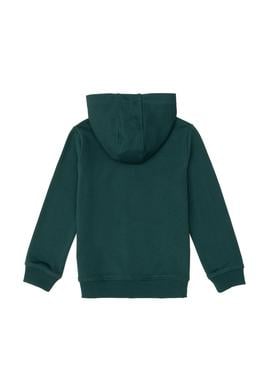 Erkek Çocuk Koyu Yeşil Basic Fermuarlı Sweatshirt - 50293536050