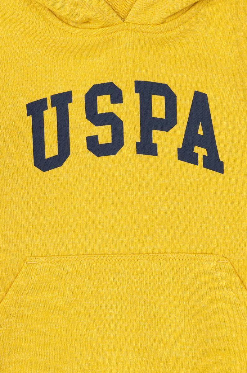 Erkek Çocuk Sarı Basic Kapüşonlu Sweatshirt